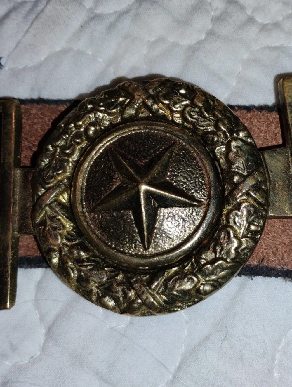 Leather Belt For Reenactors Lone Star Medallion Belt Buckle Civil War